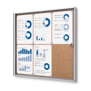 Enclosed Bulletin Board - Cork Board - Classic - fits 6 pages