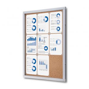 Bulletin Board - Cork Board - Premium - Enclosed - fits 9 pages
