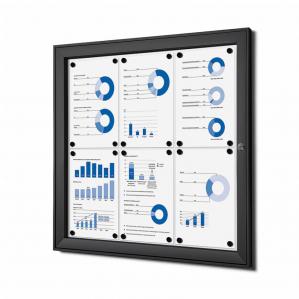 30 x 28 | Black | Enclosed Bulletin Board | Menu Display | Premium | fits 6 pages