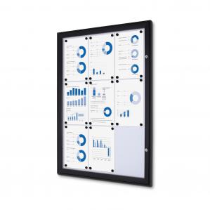 30 x 40 | Black | Enclosed Bulletin Board | Menu Display | Premium | with Magnetic Board | fits 9 pages