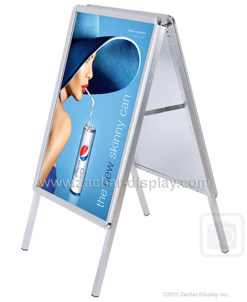 A Board Classic A0 size - a very effective sandwich board sign stand. Strong double sided poster display with aluminum snap frames.