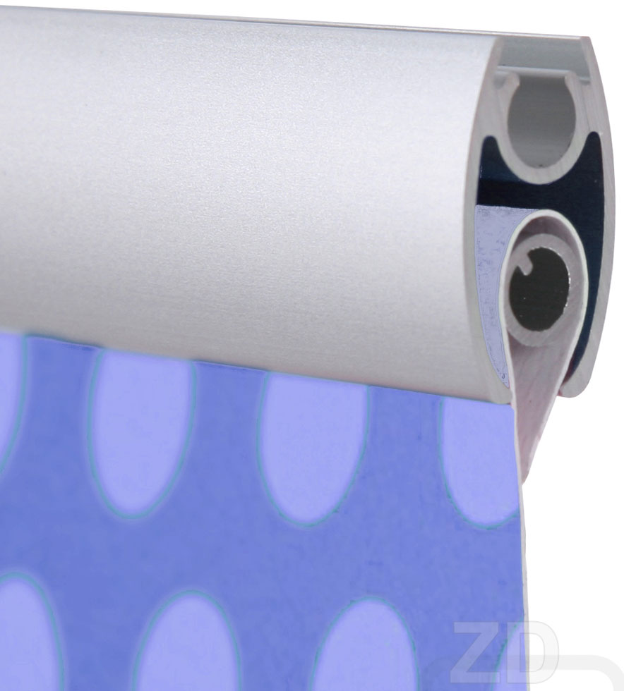 Banner Hanger Rail XL - aluminum holder for very wide banners. Profile view.