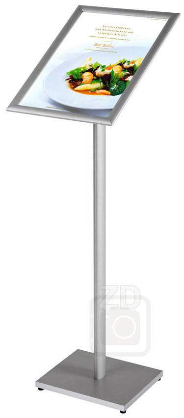 Sign Stand - Info Board - Attractive display stand with 11x17 snap frame, great for poster and sign presentation.