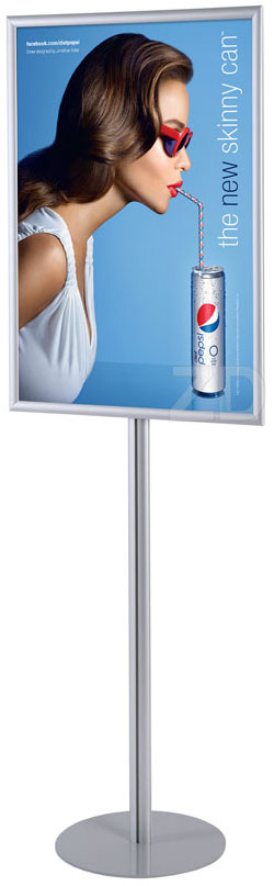 Sign Stand - Info Pole medium - Innovative display stand with snap frame, great for poster and brochure presentation.