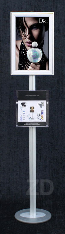 Sign Stand - Info Pole outdoor - Innovative display stand with snap frame, great for poster and brochure presentation.