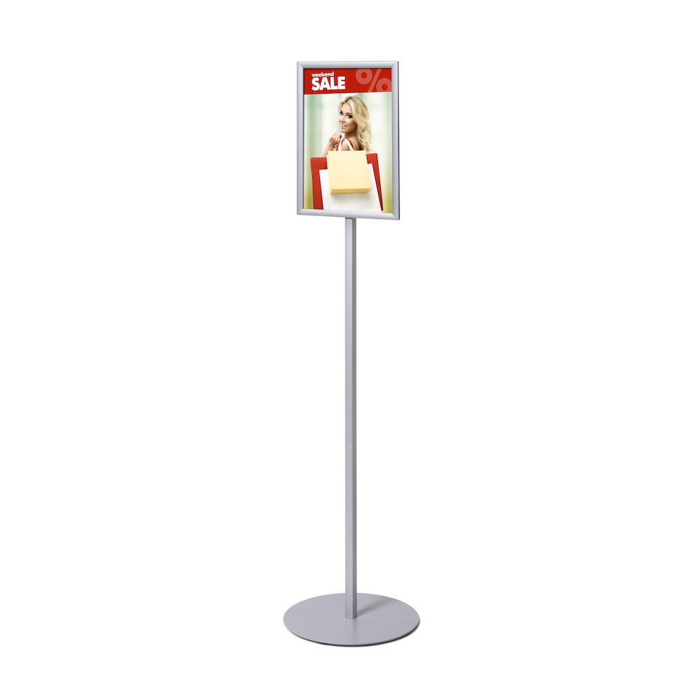 Sign Stand - Info Pole small - Innovative display stand with snap frame, great for poster and brochure presentation.