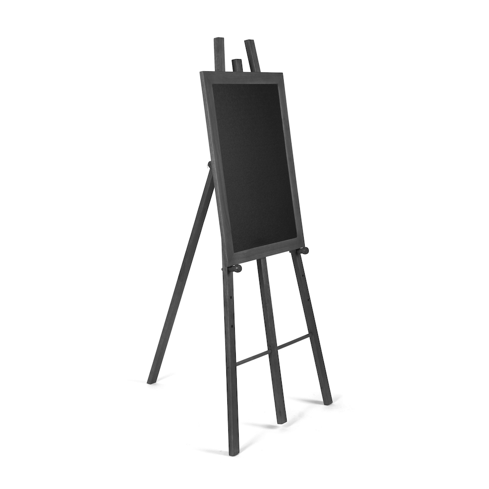 Easel with wooden chalkboard