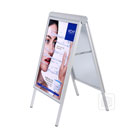 A Frame Sign - Compasso - a very effective sidewalk sign stand. Premium double sided poster display with aluminum snap frames.